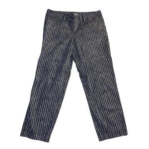 Loft Original Crop Pants Size 2 Chevron Geometric Print Trousers-2023